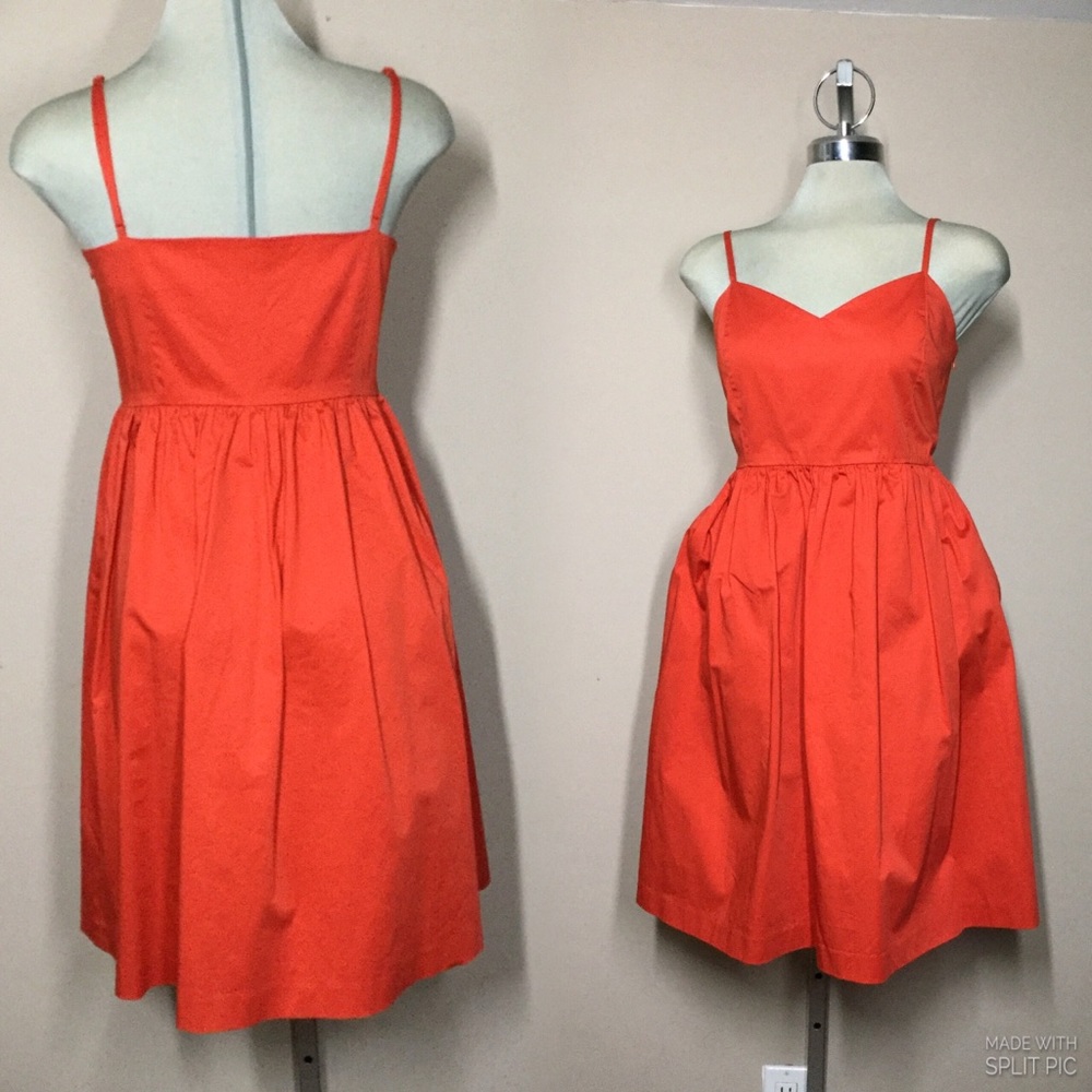 GAP Orange Fit Flare Summer Dress